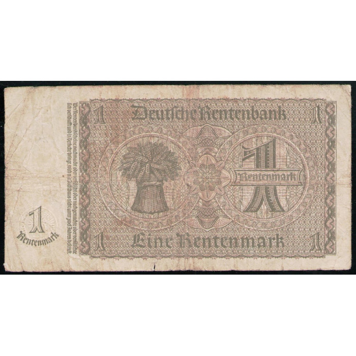 Германия 1 Рентенмарка 1937 год Кукурузный сноп