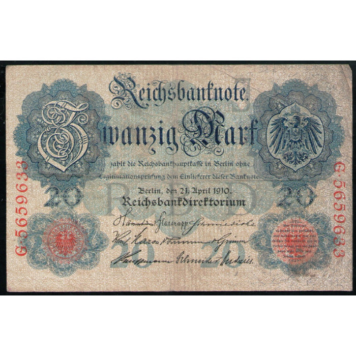 Германия 20 Марок 1910 год