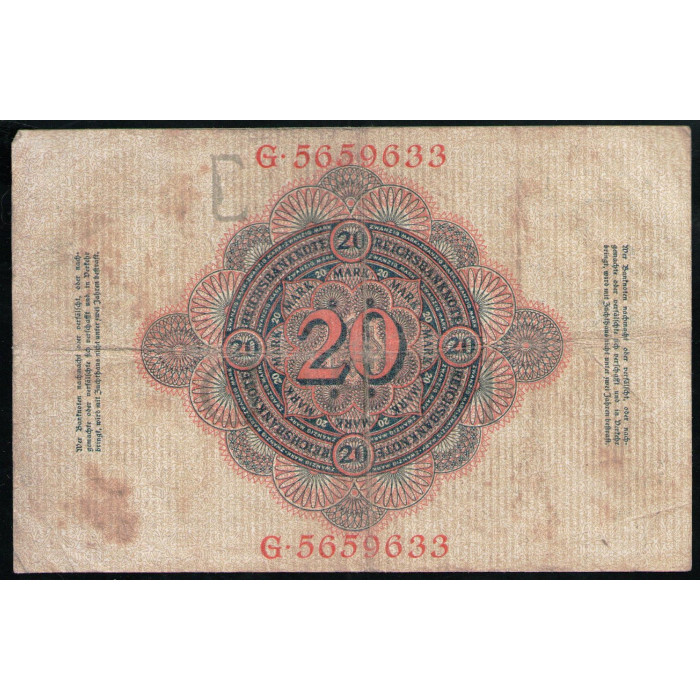 Германия 20 Марок 1910 год