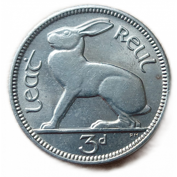 Ирландия 3 Пенса 1968 год , Заяц беляк