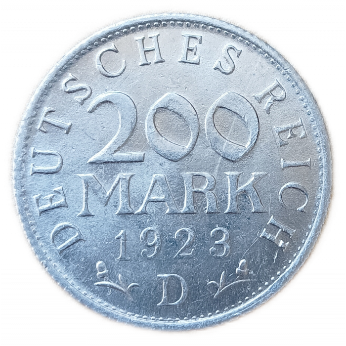 Германия 200 Марок 1923 A год Веймарская Республика