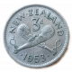 Новая Зеландия 3 Пенса 1953 год Перекрещенные пату Елизавета 2