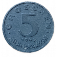 Австрия 5 Грошей 1948 год