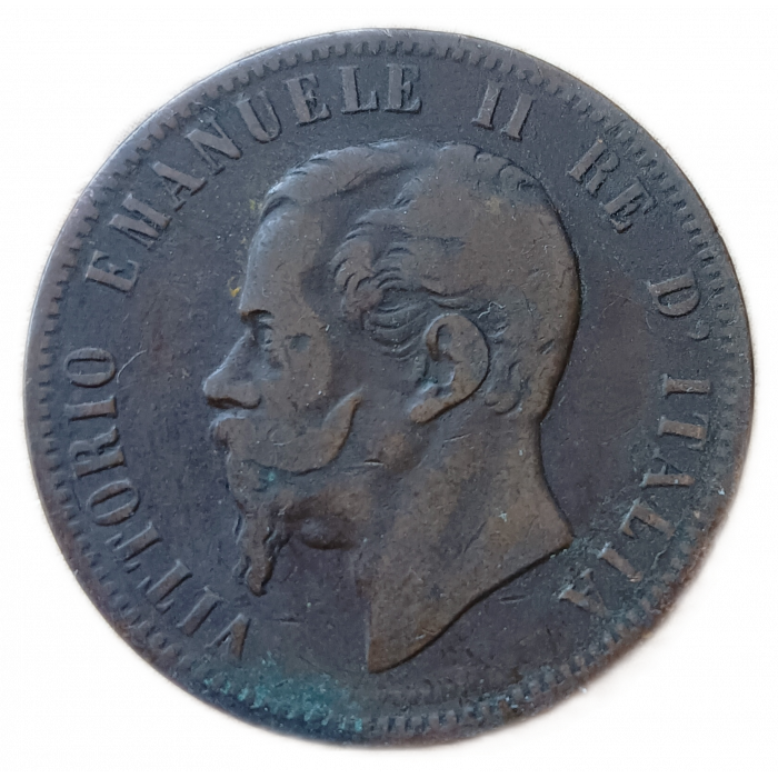 Италия 10 Чентезимо 1862 год Виктор Эммануил 2
