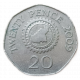 Гернси 20 Пенсов 2009 год Карта острова Гернси Елизавета 2