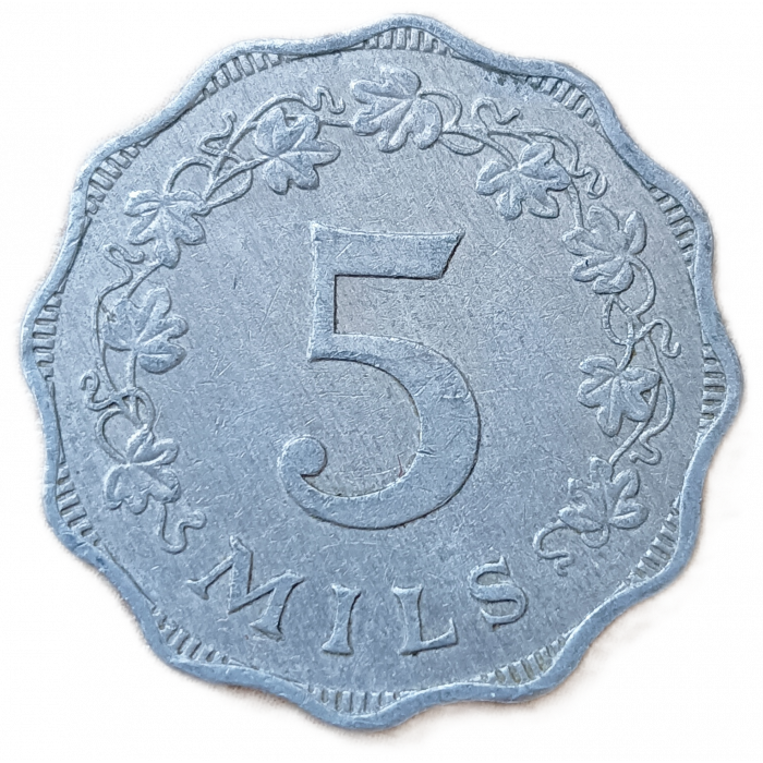 Мальта 5 Мил 1972 год 