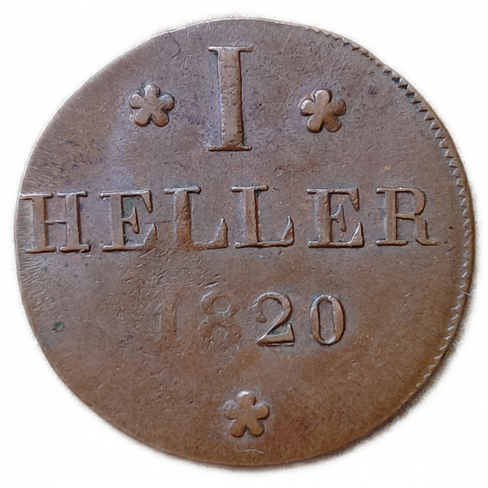 Германия Франкфурт на Майне 1 Геллер 1820 год