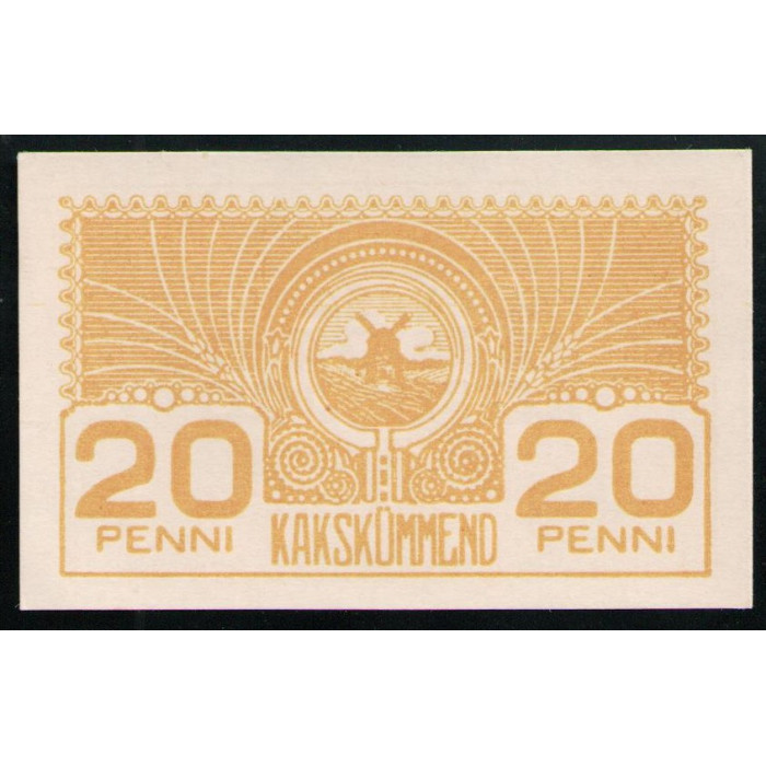 Эстония 20 Пенни 1919 год AUNC Ветряная мельница