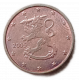 Финляндия 1 Евроцент 2005 год Финский геральдический лев
