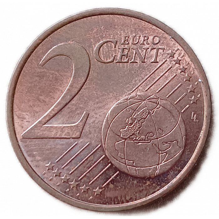 Финляндия 2 Евроцента 2005 год Финский геральдический лев