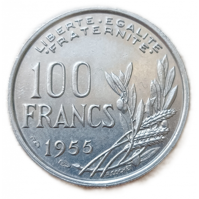 Франция 100 Франков 1955 год Свобода с факелом