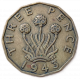 Великобритания 3 Пенса 1943 год, Армерия приморская, Король Георг 6