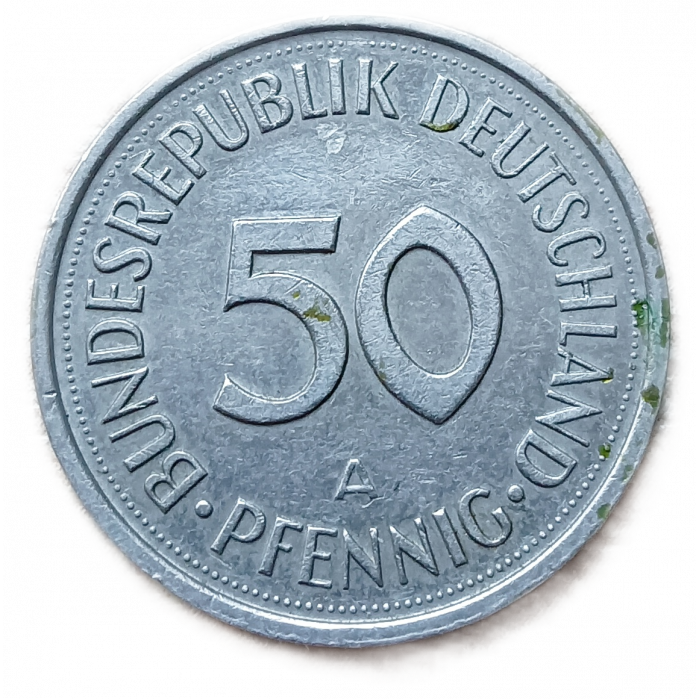 Германия ФРГ 50 Пфеннигов 1990 год А