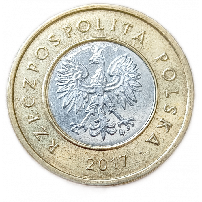 Польша 2 Злотых 2017 год Биметалл