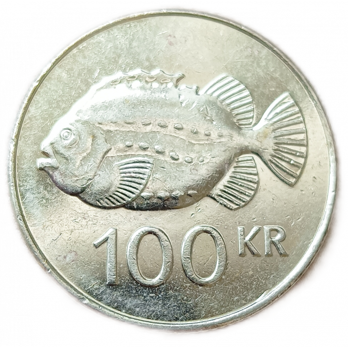 Исландия 100 Крон 2011 год Рыба Пинагор