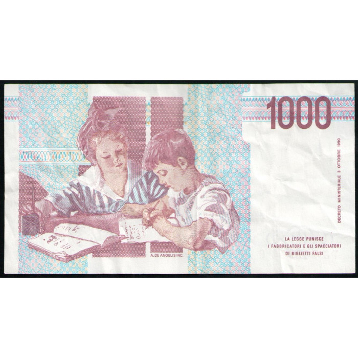 Италия 1000 Лир 1990 год Мария Монтессори