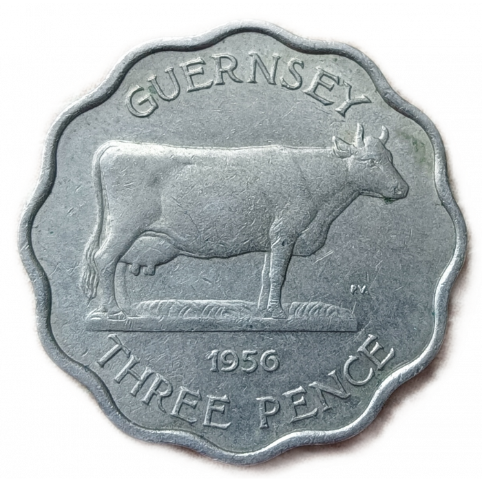 Гернси 3 Пенса 1956 год Корова гернсийской породы