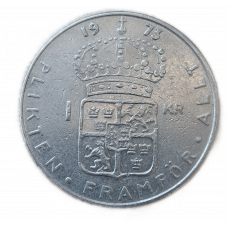 Швеция 1 Крона 1973 год , Король Густав 6