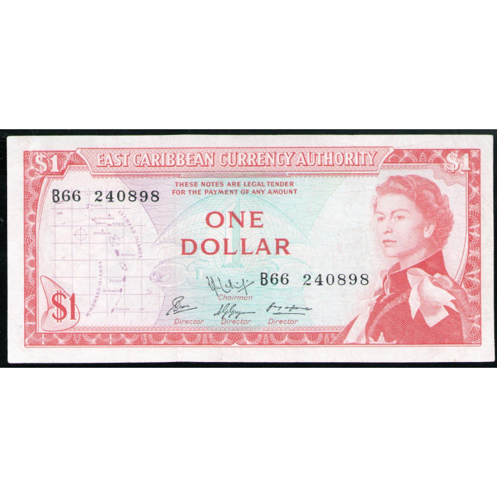 Восточно Карибские Государства 1 Доллар 1965 год XF Королева Елизавета 2