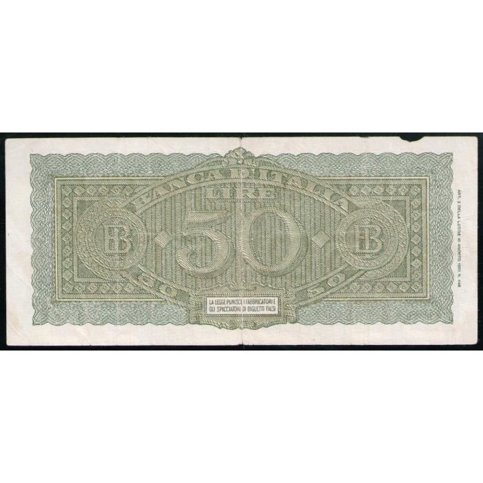 Италия 50 Лир 1944 год , Италия