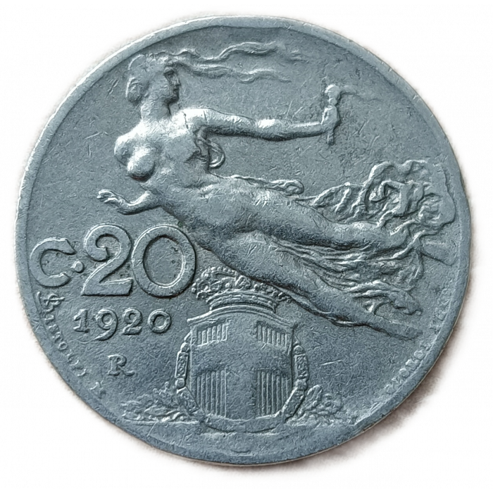 Италия 20 Чентезимо 1920 год Либертина