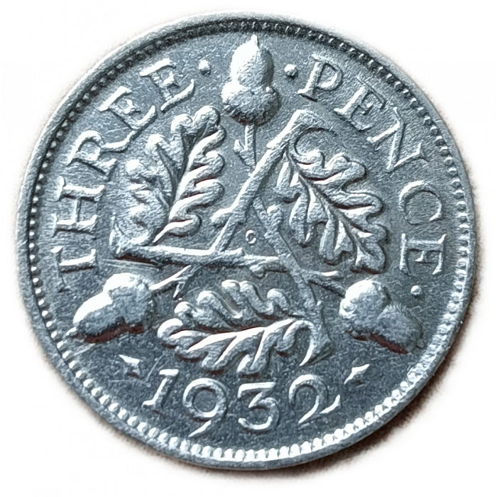 Великобритания 3 Пенса 1932 год Король Георг 5 Серебро
