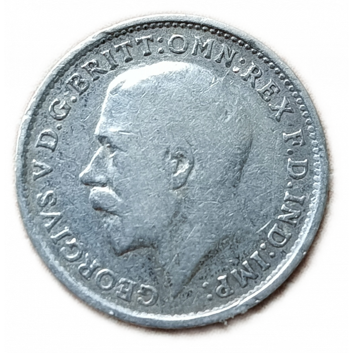 Великобритания 3 Пенса 1918 год Король Георг 5 Серебро
