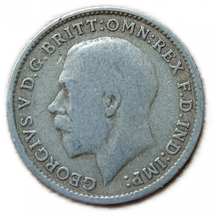 Великобритания 3 Пенса 1920 год Король Георг 5 Серебро