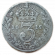 Великобритания 3 Пенса 1917 год Король Георг 5 Серебро