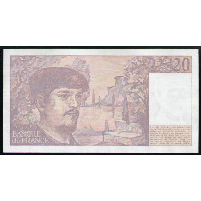 Франция 20 Франков 1987 год VF Клод Дебюсси опера Море 