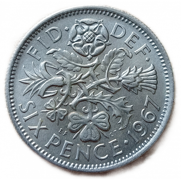 Великобритания 6 Пенсов 1967 год Елизавета 2