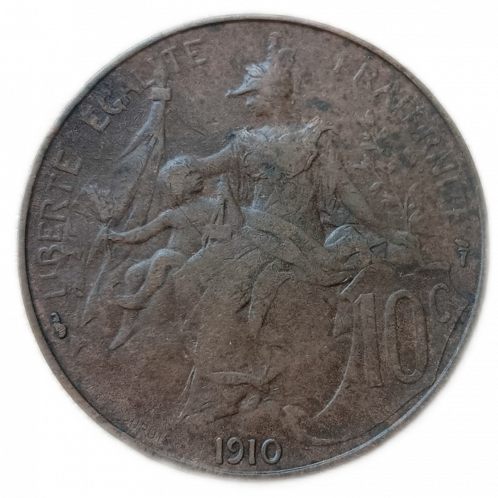 Франция 10 Сентим 1910 год