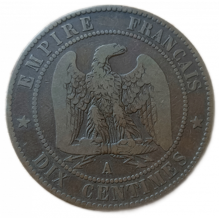 Франция 10 Сентим 1856 год Наполеон 3
