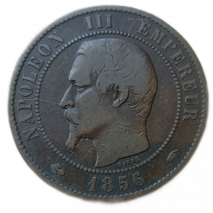 Франция 10 Сентим 1856 год Наполеон 3