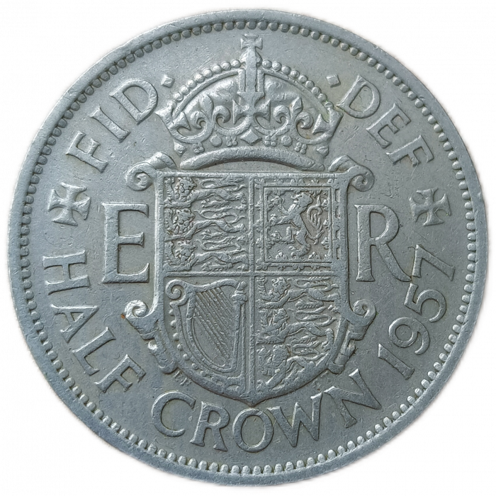 Великобритания 1/2 Кроны 1957 год Елизавета 2