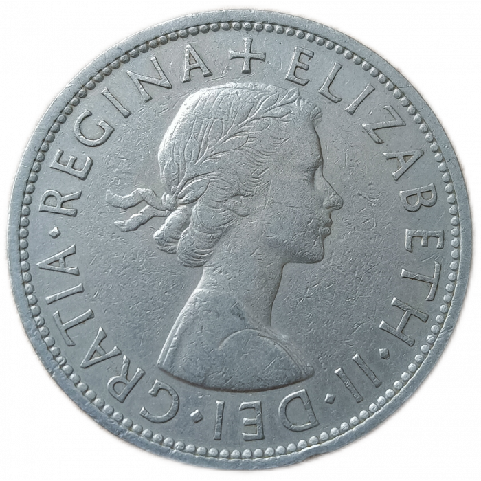 Великобритания 1/2 Кроны 1957 год Елизавета 2