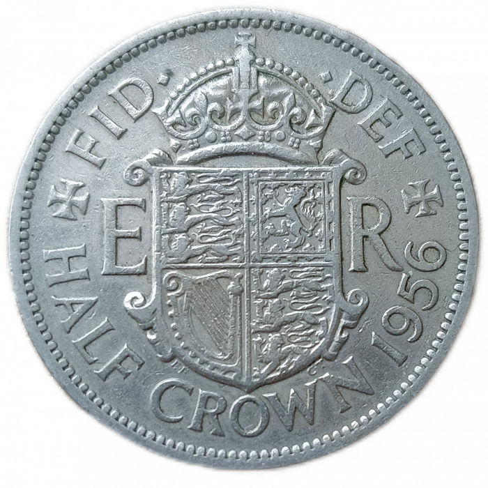 Великобритания 1/2 Кроны 1956 год Елизавета 2