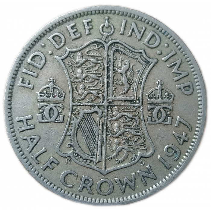 Великобритания 1/2 Кроны 1947 год Георг 6