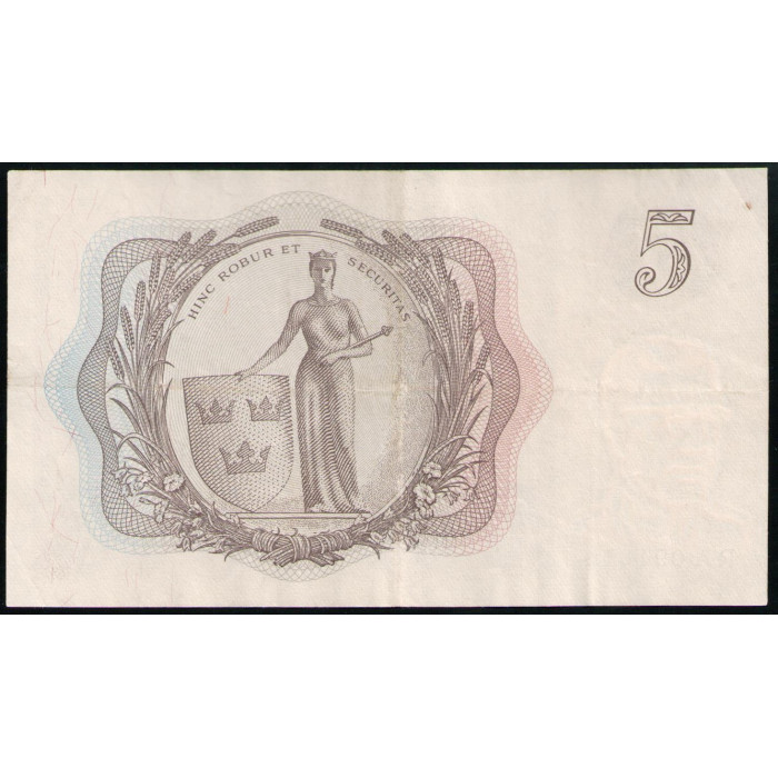 Швеция 5 Крон 1961 год VF Король Густав 6 Адольф