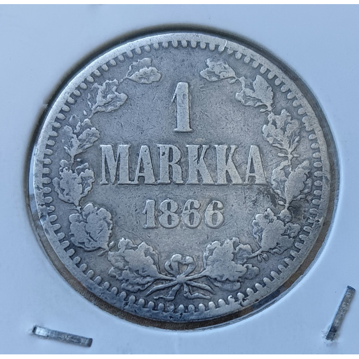 Россия Финляндия 1 Марка 1866 год Серебро