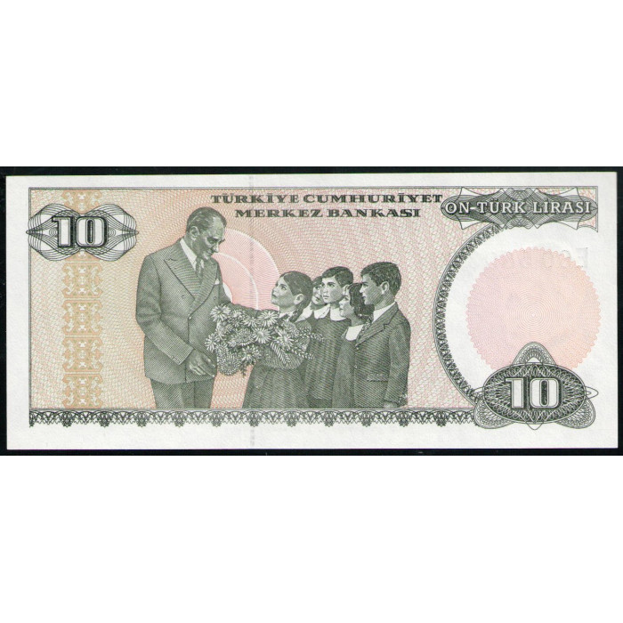 Турция 10 Лир 1984 год UNC Президент Мустафа Кемаль Ататюрк 