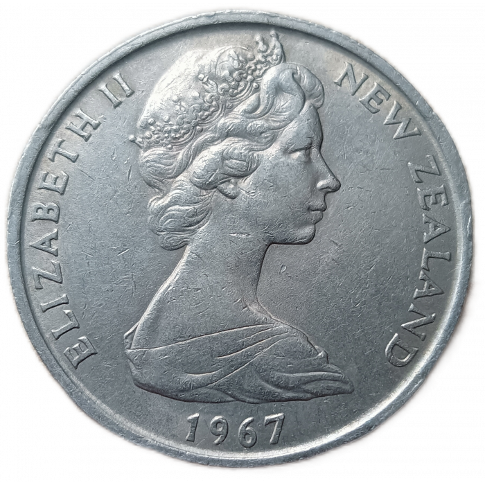 Новая Зеландия 50 Центов 1967 год Английский военный корабль Индевор