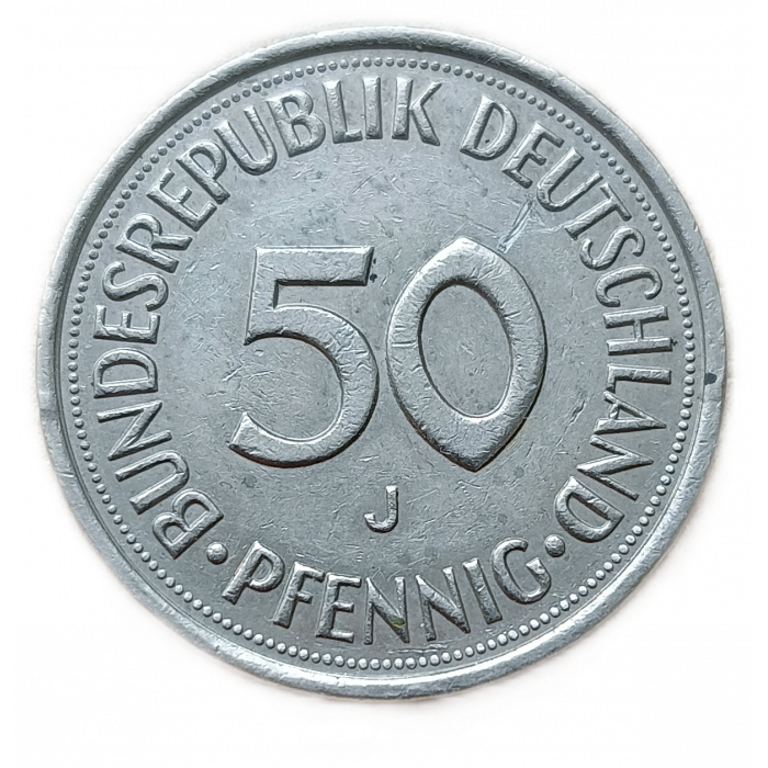 Германия ФРГ 50 Пфеннигов 1990 год J