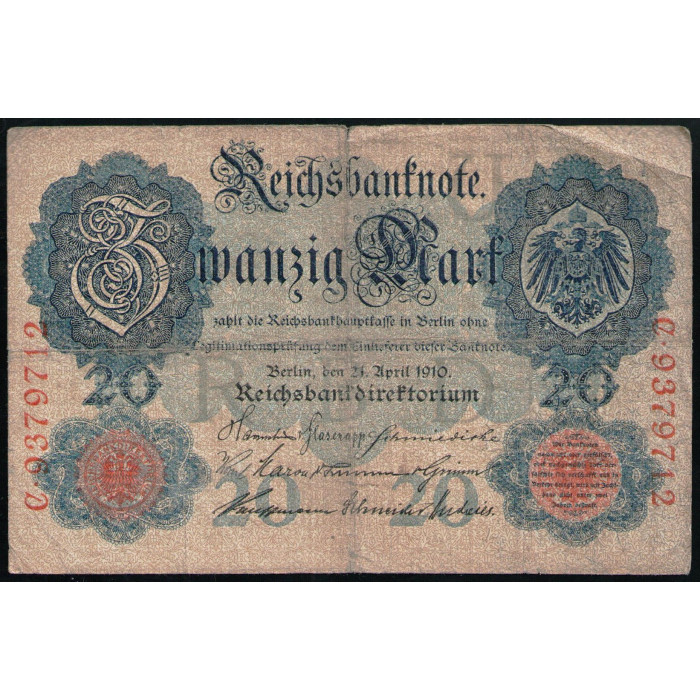 Германия 20 Марок 1910 год