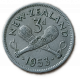 Новая Зеландия 3 Пенса 1953 год, Перекрещенные пату, Елизавета 2