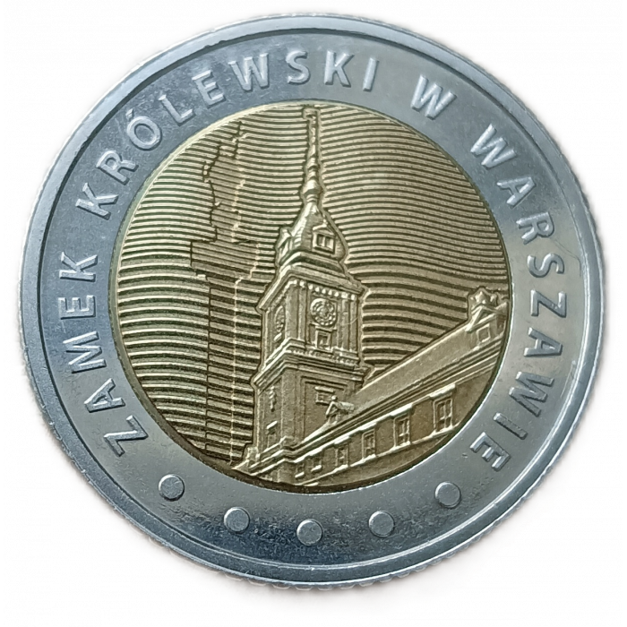 Польша 5 Злотых 2014 год Королевский замок в Варшаве Биметалл