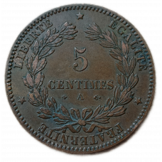 Франция 5 Сентим 1877 год 