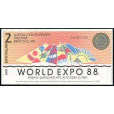 Австралия 2 Экспо Доллара 1988 , UNC ,Международная выставка Экспо