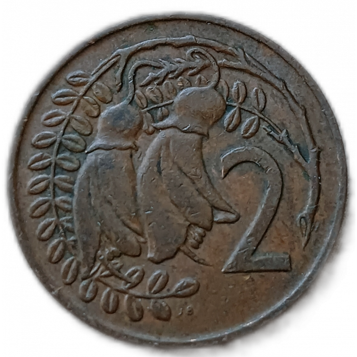 Новая Зеландия 2 Цента 1973 год , Софора, Елизавета 2