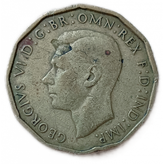 Великобритания 3 Пенса 1942 год Армерия приморская Король Георг 6